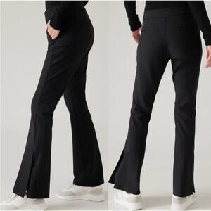 Athleta Stellar Flare Trouser Womens Size 4 in Black Casual Office EUC